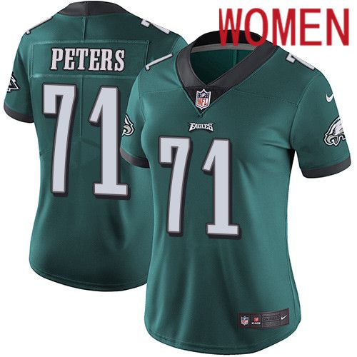Women Philadelphia Eagles #71 Jason Peters Nike Midnight Green Vapor Limited NFL Jersey